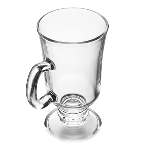 Vetri 9 Ounce Irish Coffee Mugs, No-Lead, Dishwashable, Clear Glass