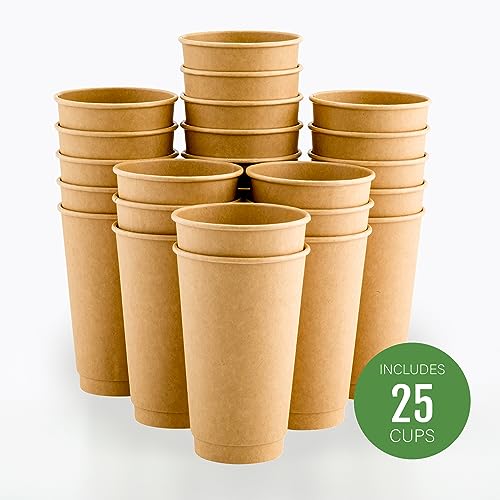 Restaurantware Double Wall Insulated 16 Ounce Coffee Cups - Lids Sold Separately