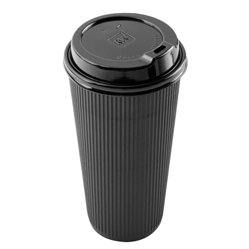 Black 500-Count Disposable Lids for Coffee and Tea Cups - Suitable for Various Sizes