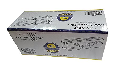 Sunset Food Service Plastic Film Wrap 12" x 2000' Safety Blade Included