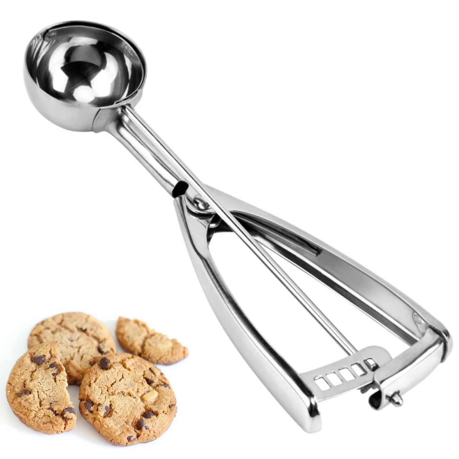 Stainless Steel Trigger Release Cookie & Ice Cream Scoops (Size #40)