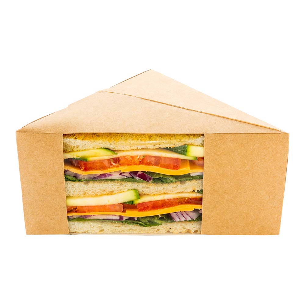 Cafe Vision Grease-Resistant 4.8x3.2 Inch Sandwich Boxes, 200 Kraft Paper Containers