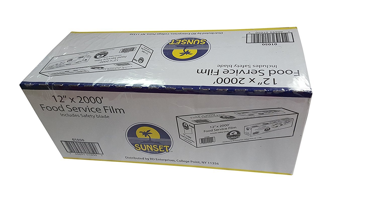 Sunset Food Service Plastic Film Wrap 12" x 2000' Safety Blade Included